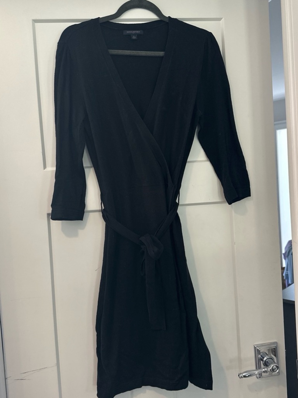 Banana Republic Black Wrap Dress with Waist Tie